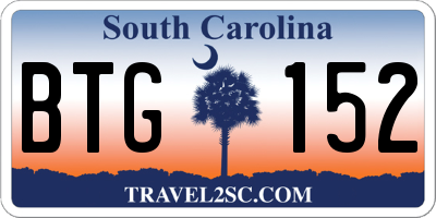 SC license plate BTG152