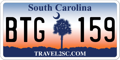 SC license plate BTG159
