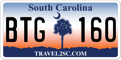 SC license plate BTG160