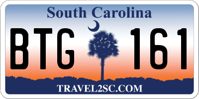 SC license plate BTG161