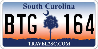 SC license plate BTG164