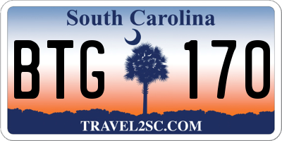 SC license plate BTG170