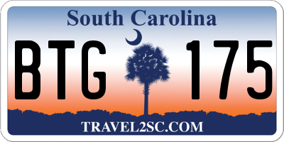 SC license plate BTG175