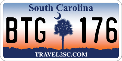 SC license plate BTG176