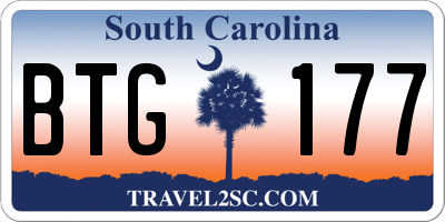 SC license plate BTG177