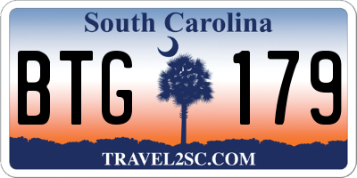 SC license plate BTG179