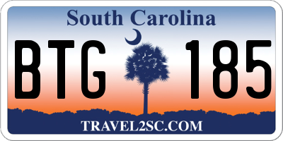 SC license plate BTG185