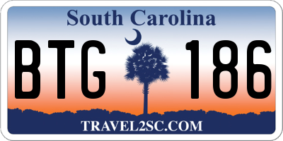SC license plate BTG186