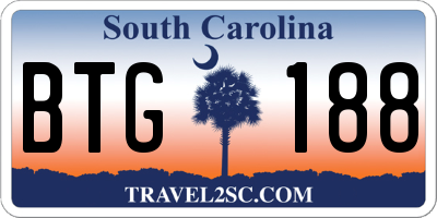 SC license plate BTG188