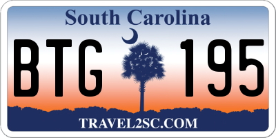 SC license plate BTG195