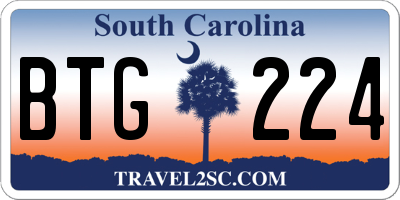 SC license plate BTG224