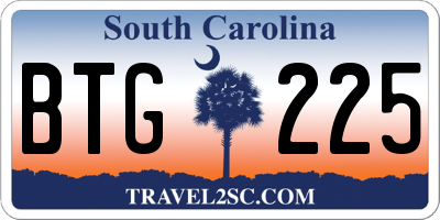 SC license plate BTG225