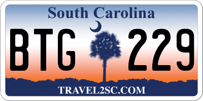 SC license plate BTG229