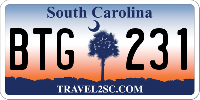 SC license plate BTG231