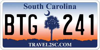 SC license plate BTG241