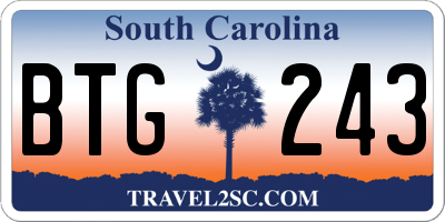 SC license plate BTG243