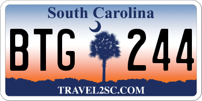 SC license plate BTG244
