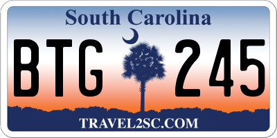 SC license plate BTG245