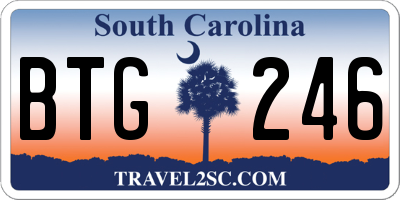 SC license plate BTG246
