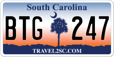 SC license plate BTG247