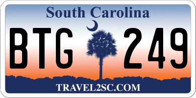 SC license plate BTG249