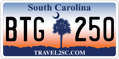 SC license plate BTG250