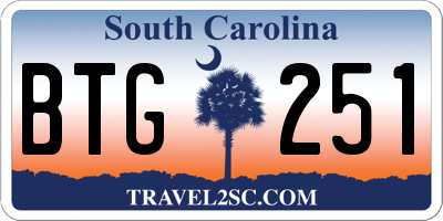 SC license plate BTG251