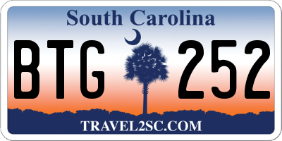 SC license plate BTG252