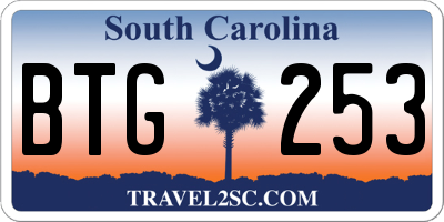 SC license plate BTG253