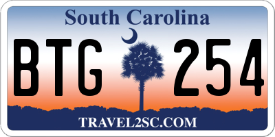 SC license plate BTG254
