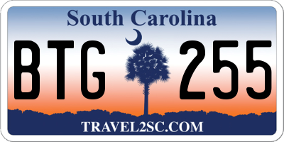 SC license plate BTG255