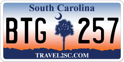 SC license plate BTG257