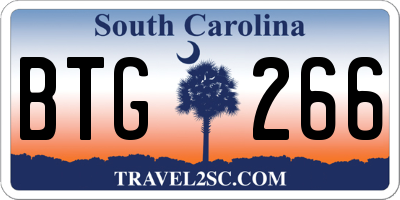 SC license plate BTG266