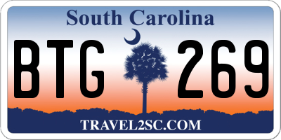 SC license plate BTG269