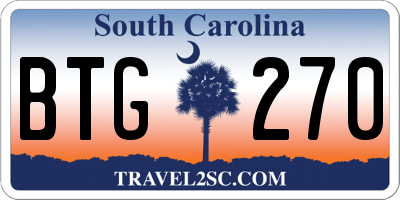 SC license plate BTG270
