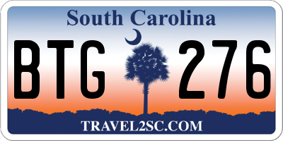 SC license plate BTG276
