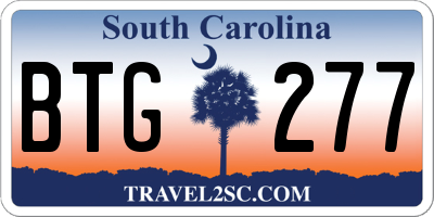 SC license plate BTG277