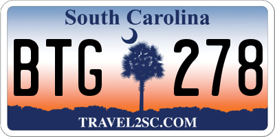 SC license plate BTG278