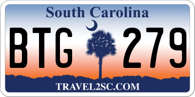 SC license plate BTG279