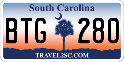 SC license plate BTG280