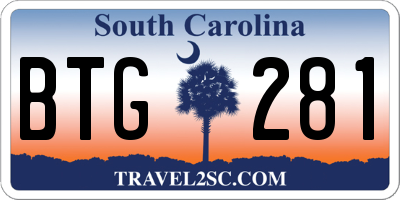 SC license plate BTG281