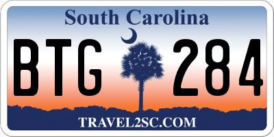 SC license plate BTG284