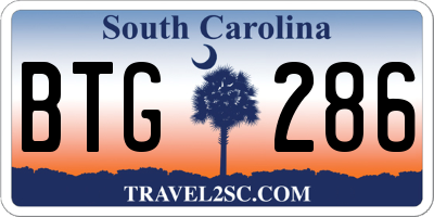 SC license plate BTG286