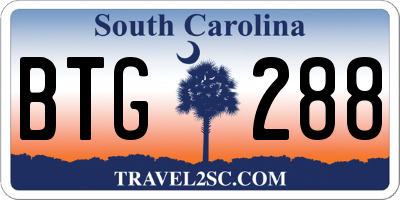 SC license plate BTG288