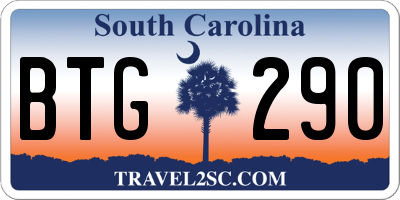 SC license plate BTG290