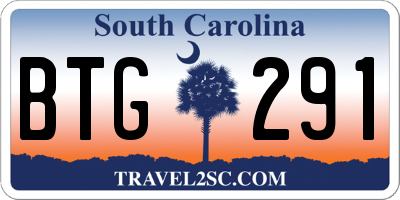 SC license plate BTG291