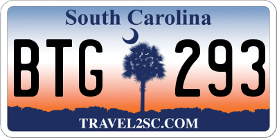 SC license plate BTG293