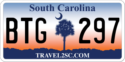SC license plate BTG297