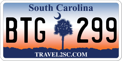 SC license plate BTG299