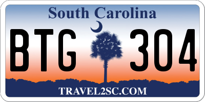 SC license plate BTG304